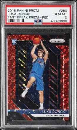 2018-19 Prizm Luka Dončić Fast Break Red /125 PSA 10